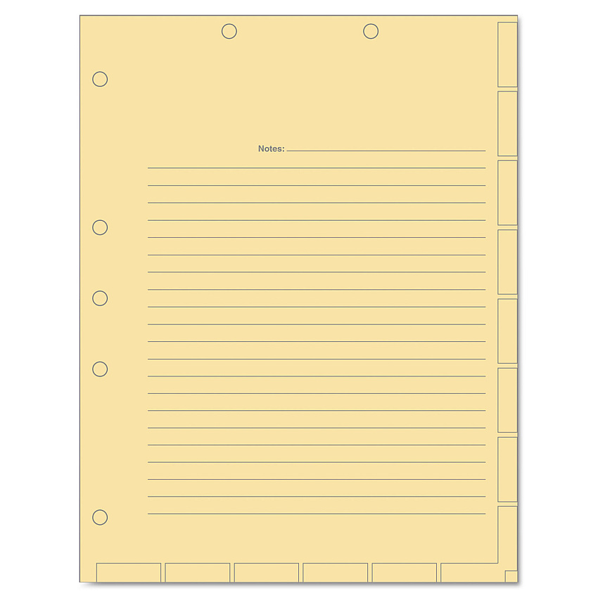 Tabbies Medical Chart Index Divider Sheets, Untabbed, 11 x 8.5, Manila, 400/Box (54519)