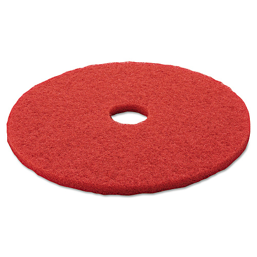 3M Low-Speed Buffer Floor Pads 5100, 20" Diameter, Red, 5/Carton (08395)