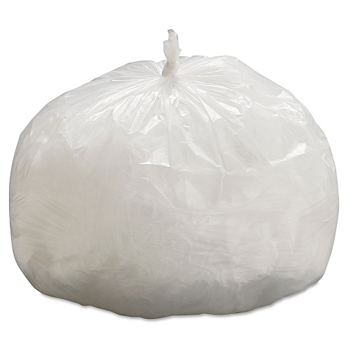 Boardwalk High-Density Can Liners, 33 gal, 9 mic, 33" x 39", Natural, Perforated Roll, 25 Bags/Roll, 20 Rolls/Carton (333912)