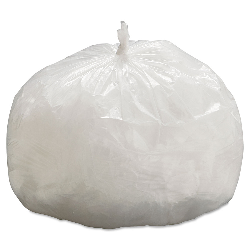 Boardwalk High-Density Can Liners, 33 gal, 9 mic, 33" x 39", Natural, Perforated Roll, 25 Bags/Roll, 20 Rolls/Carton (333912)