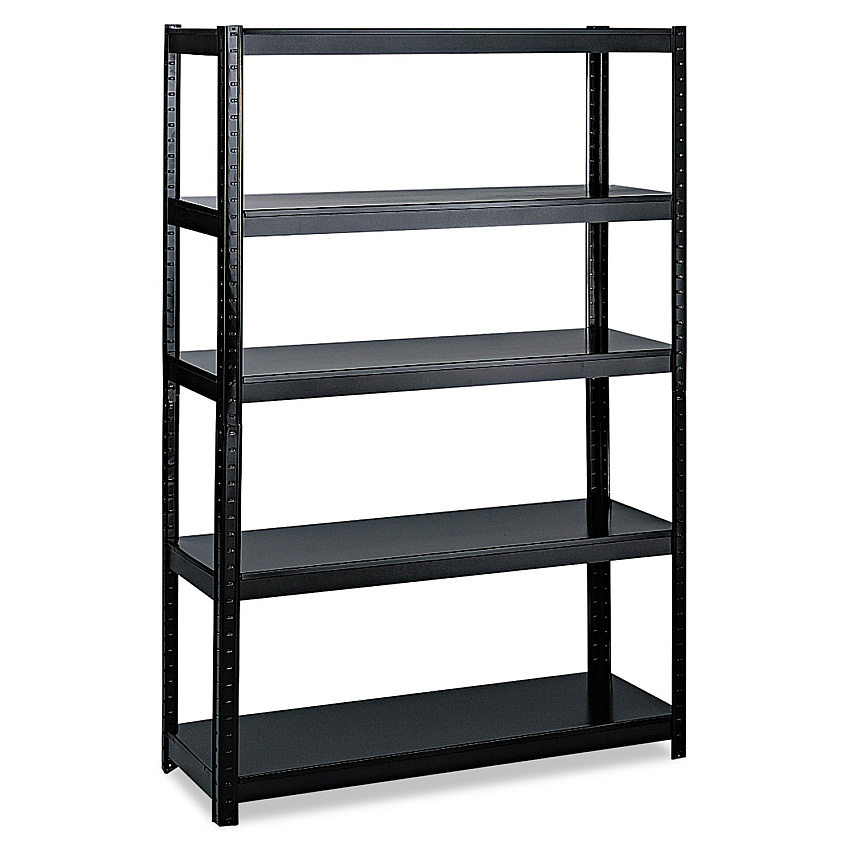 Safco Boltless Steel Shelving, Five-Shelf, 48w x 24d x 72h, Black (5244BL)
