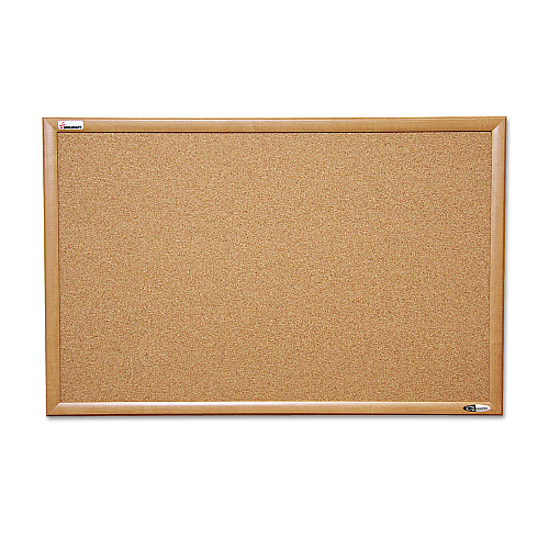 AbilityOne 7195012182026, SKILCRAFT Cork Board, 48 x 36, Tan Surface, Oak Wood Frame