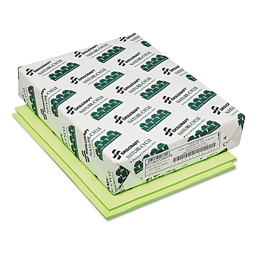 AbilityOne 7530013982682, SKILCRAFT Neon Colored Copy Paper, 20 lb Bond Weight, 8.5 x 11, Neon Green, 500/Ream