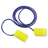 3M E-A-R Classic Foam Earplugs, Metal Detectable, Corded, Poly Bag, 200 Pairs (3114101)