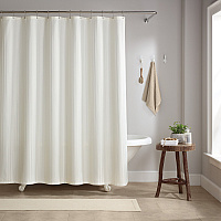 Host & Home Poly Shower Curtain Set 72x72 Damask Bright White - 1 Set (P-SCSTD-7272-WH)