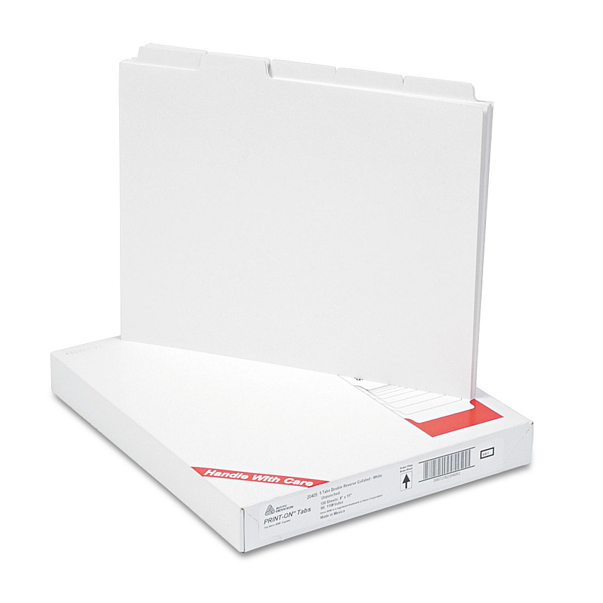 Avery Customizable Print-On Dividers, Unpunched, For Xerox 5090 Copiers, 5-Tab, 11 x 8.5, White, 30 Sets (20405)