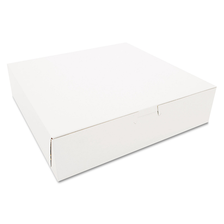 SCT White One-Piece Non-Window Bakery Boxes, 10 x 10 x 2.5, White, Paper, 250/Carton (0969)