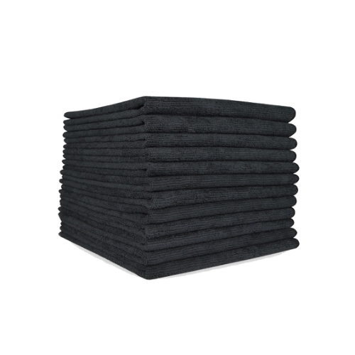Microfiber Cloth 200 Gsm 16x16 Half-fold Black 12/, Pack Of 12 (MFC2001616BK)