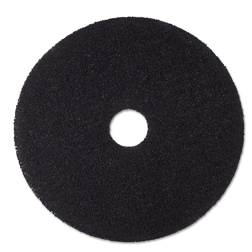 3M Low-Speed Stripper Floor Pad 7200, 18" Diameter, Black, 5/Carton (08380)
