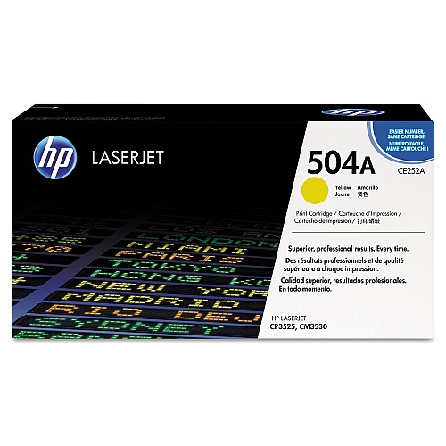 HP 504A, (CE252A) Yellow Original LaserJet Toner Cartridge