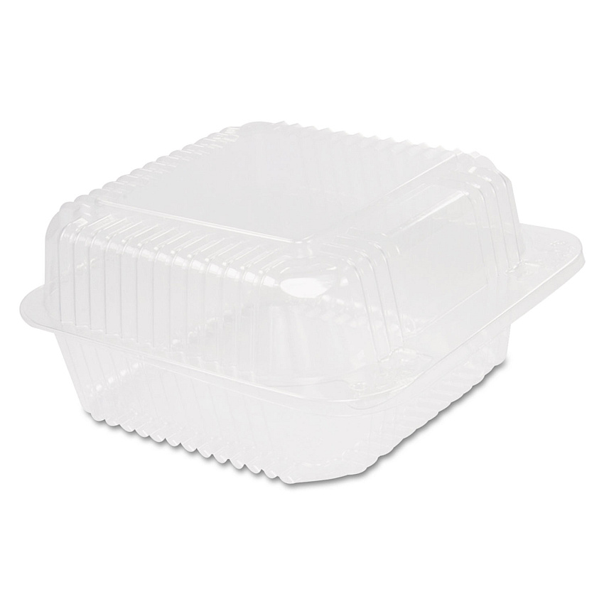 Dart StayLock Clear Hinged Lid Containers, 6.5 x 6.1 x 3, Clear, Plastic, 125/Pack, 4 Packs/Carton (C25UT1)