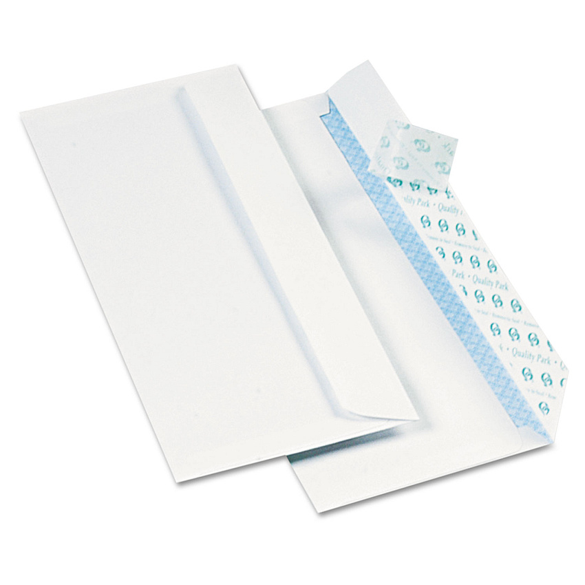 Quality Park Redi-Strip Security Tinted Envelope, #10, Commercial Flap, Redi-Strip Heat-Resistant Closure, 4.13 x 9.5, White, 1,000/Box (69122B)