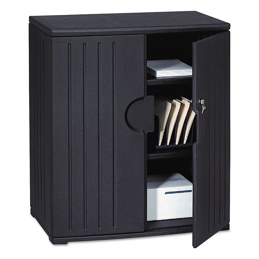 Iceberg Rough n Ready Storage Cabinet, Two-Shelf, 36w x 22d x 46h, Black (92561)