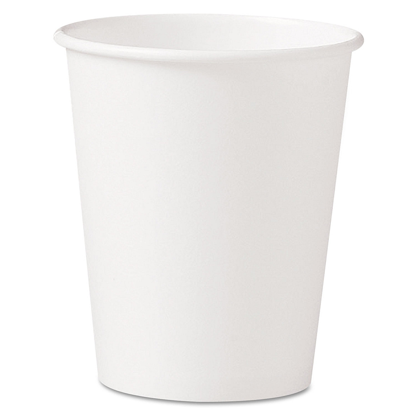SOLO Single-Sided Poly Paper Hot Cups, 10 oz, White, 50 Sleeve, 20 Sleeves/Carton (370W)