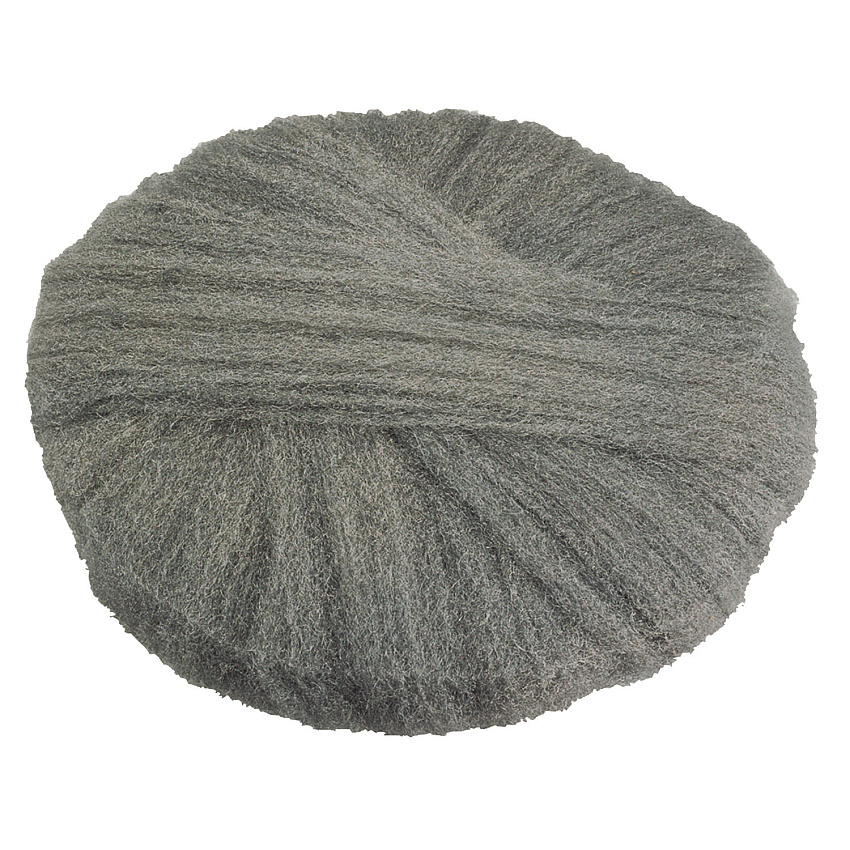 GMT Radial Steel Wool Pads, Grade 0 (Fine): Cleaning and Polishing, 17" Diameter, Gray, 12/Carton (120170)