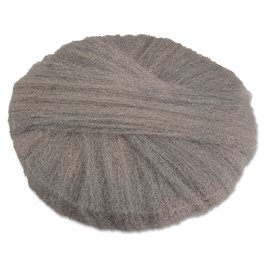 GMT Radial Steel Wool Pads, Grade 2 (Coarse): Stripping/Scrubbing, 20" Diameter, Gray, 12/Carton (120202)