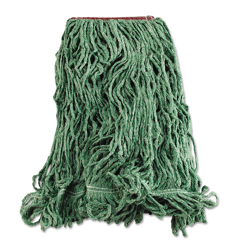 Rubbermaid Super Stitch Blend Mop Heads, Cotton/Synthetic, Green, Large (D213GRE)