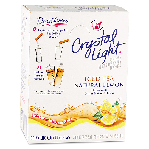 Crystal Light On the Go, Iced Tea, 0.16 oz Packets, 30/Box (00757)