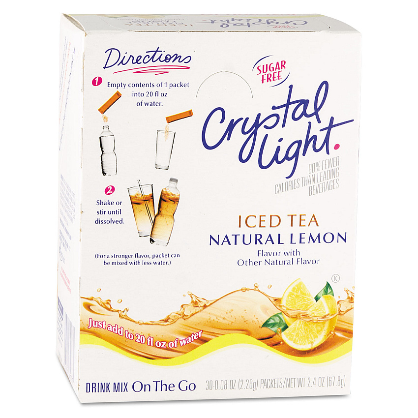 Crystal Light On the Go, Iced Tea, 0.16 oz Packets, 30/Box (00757)