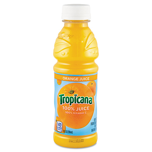 Tropicana 100% Juice, Orange, 10oz Bottle, 24/Carton (55154)
