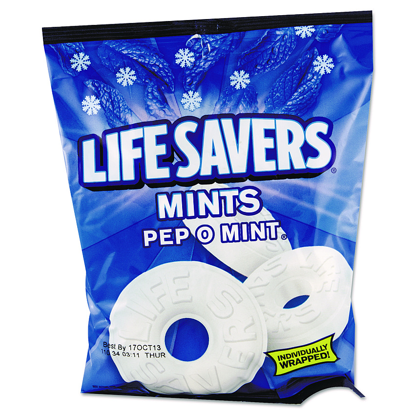 LifeSavers Hard Candy Mints, Pep-O-Mint, Individually Wrapped, 6.25 oz Bag (88503)