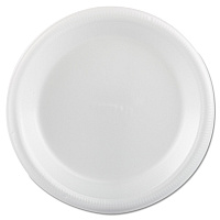 Plastifar Foam Dinnerware, Plate, 9", White, 25/Pack, 20 Packs/Carton (12003)