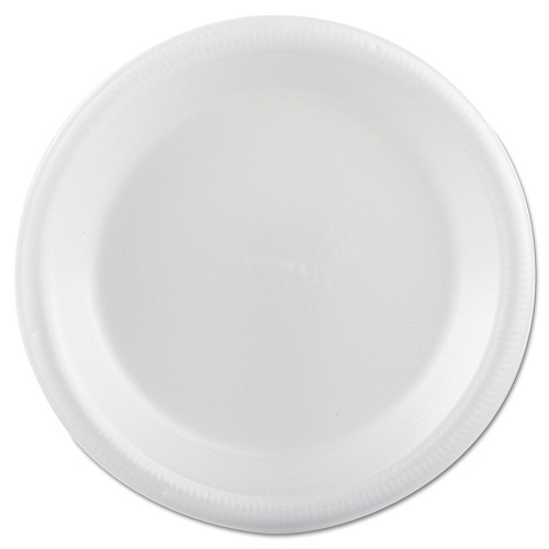 Plastifar Foam Dinnerware, Plate, 9", White, 25/Pack, 20 Packs/Carton (12003)