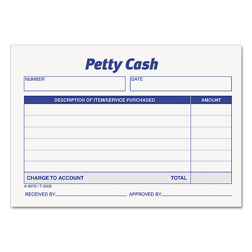 TOPS Petty Cash Slips, One-Part (No Copies), 5 x 3.5, 50 Forms/Pad, 12 Pads/Pack (3008)