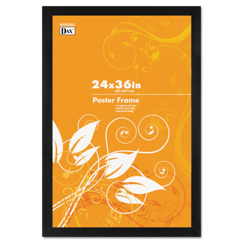 DAX Black Solid Wood Poster Frames with Plastic Window, Wide