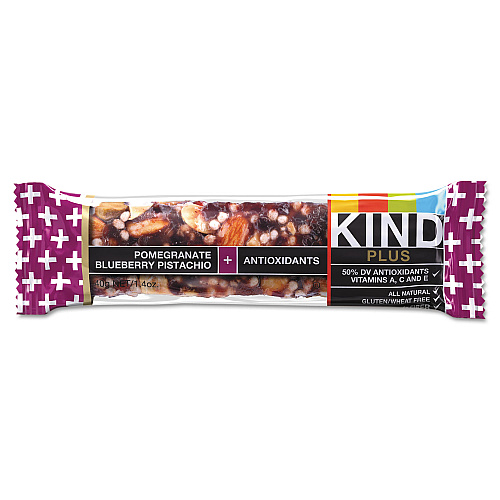 KIND Plus Nutrition Boost Bar, Pom. Blueberry Pistachio/Antioxidants, 1.4  oz, 12/Box (17221) | OfficeCrave.com