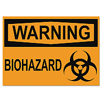 Headline OSHA Safety Signs, WARNING BIOHAZARD, Orange/Black, 10 x 14 (5498)