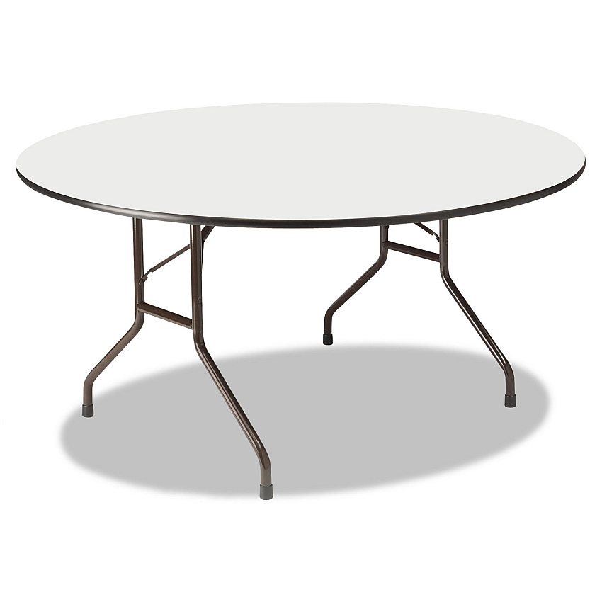 Iceberg OfficeWorks Wood Folding Table, Round, 60" x 29", Gray Top, Charcoal Base (55267)