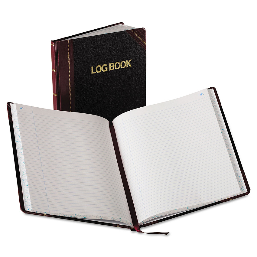 Boorum & Pease Log Book, List-Management Format with Medium/College Rule, Black/Red Cover, (150) 10.13 x 7.78 Sheets (G21150R)