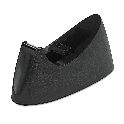 Universal Desktop Tape Dispenser, Weighted Nonskid Base, 1" Core, Black (UNV15001)