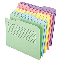 Pendaflex Printed Notes Folder, 1/3-Cut Tabs: Assorted, Letter Size, Assorted Colors, 30/Pack (45269)