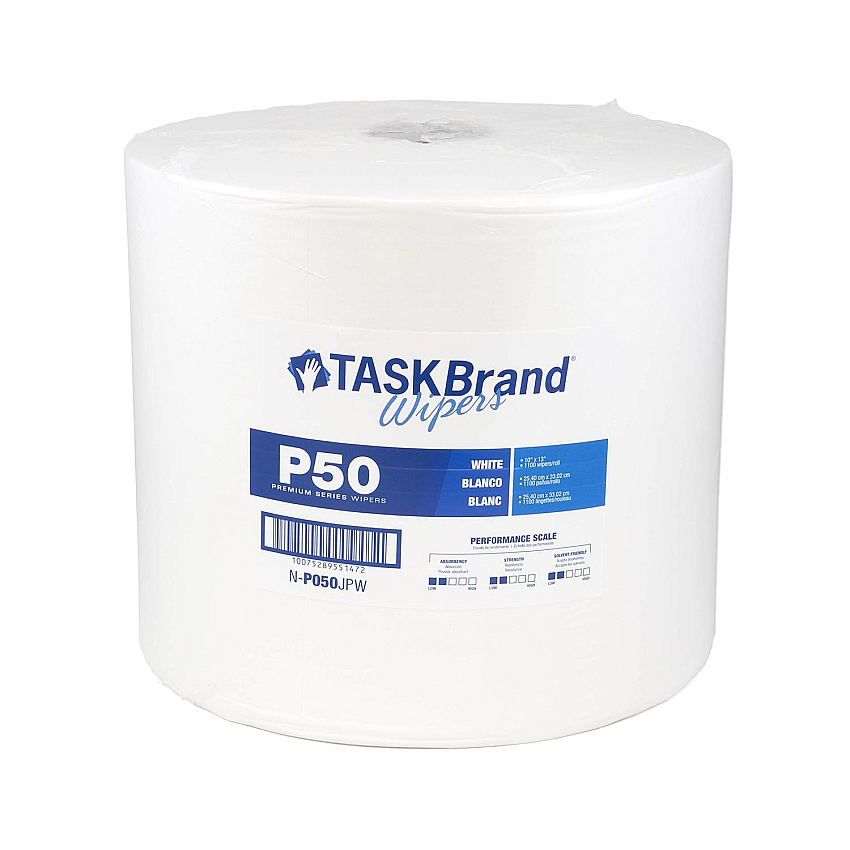 Taskbrand P50 Hydrospun Jumbo Roll, White, 9x13, Jr, 1100/rl, 1 Rl/cs, Case Of 1100 (N-P050JPW)