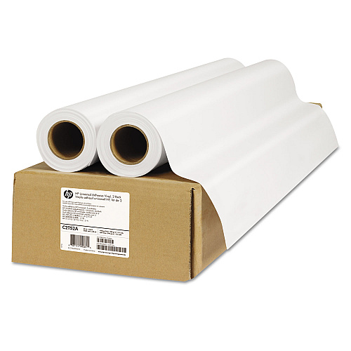Universal Adhesive Vinyl, 2" Core, 42" X 66 Ft, Vinyl White, 2/pack