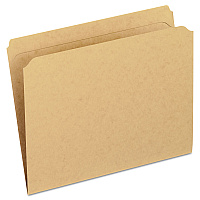Pendaflex Dark Kraft File Folders with Double-Ply Top, Straight Tabs, Letter Size, 0.75" Expansion, Brown, 100/Box (RK152)