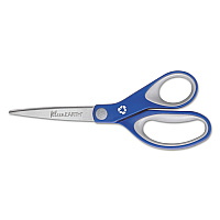 Westcott KleenEarth Soft Handle Scissors, 8" Long, 3.25" Cut Length, Straight Blue/Gray Handle (15554)