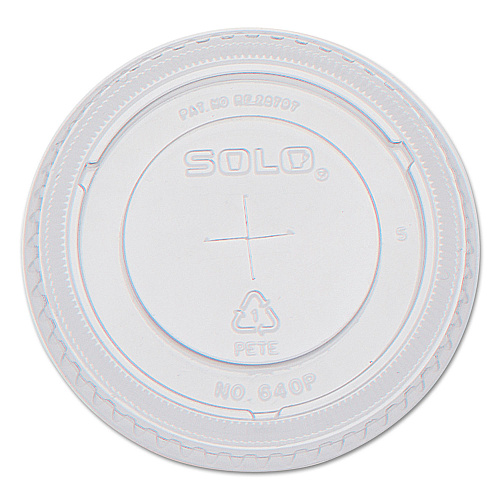 Dart 640TS PETE Plastic Flat Straw-Slot Cold Cup Lids