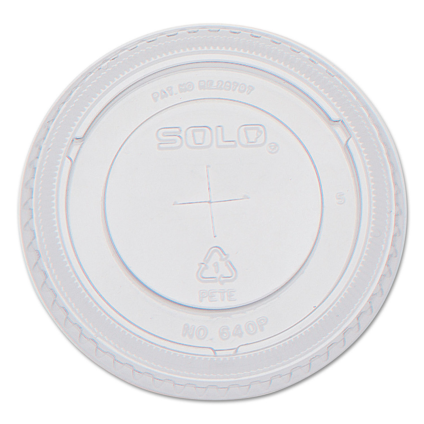 Dart 640TS PETE Plastic Flat Straw-Slot Cold Cup Lids