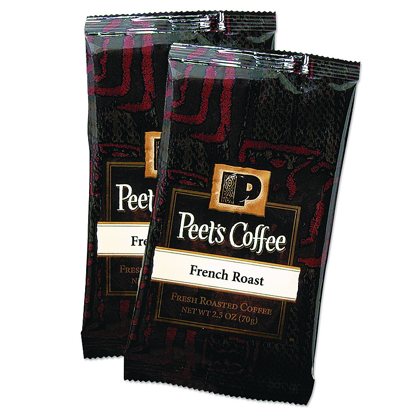 Peet's Coffee & Tea Coffee Portion Packs, French Roast, 2.5 oz Frack Pack, 18/Box (504914)