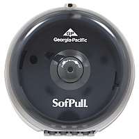 Sofpull Mini Centerpull Single-roll Bath Tissue Dispenser, 8.75 X 7 X 9, Smoke