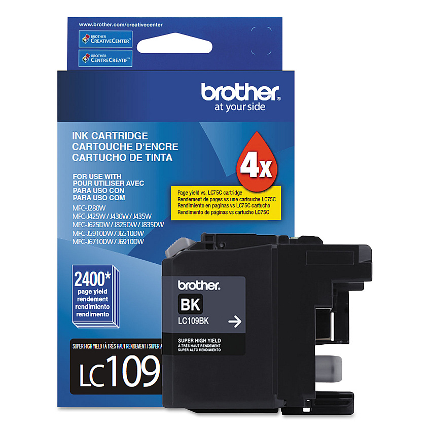 Brother LC109BKS Innobella Super High-Yield Ink, 2,400 Page-Yield, Black