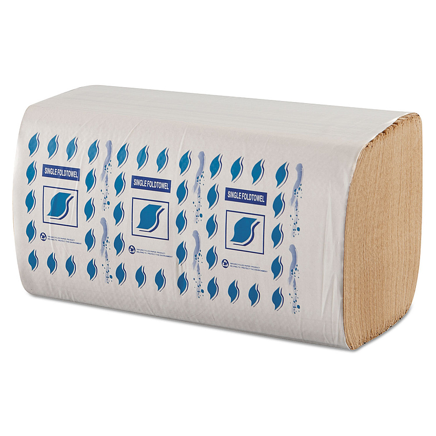 GEN&reg; Single Fold Paper Towels, 1-Ply, Brown, 4008 Towels (GENSF5001K)