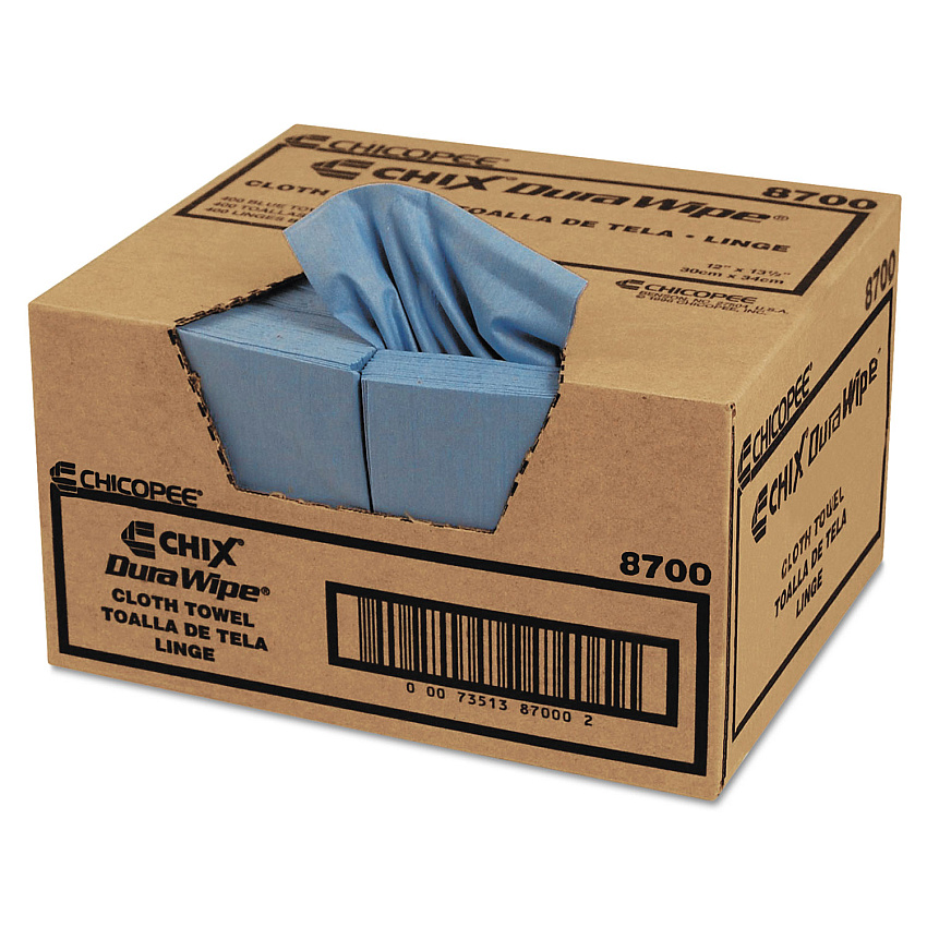 Chicopee VeraClean Critical Cleaning Wipes, Smooth Texture, 1/4 Fold, 1-Ply, 12 x 13, Unscented, Blue, 400/Carton (8700)
