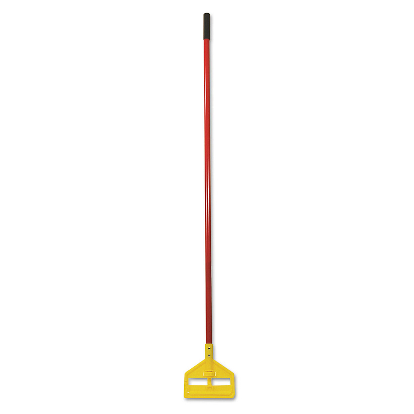 Rubbermaid Commercial Invader Fiberglass Side-Gate Wet-Mop Handle, 60", Red/Yellow (H146RED)