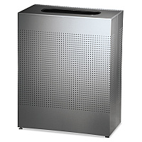 Rubbermaid Designer Line Silhouettes Receptacle, Square, Steel, 40 gal, Silver (SR18EPLSM)