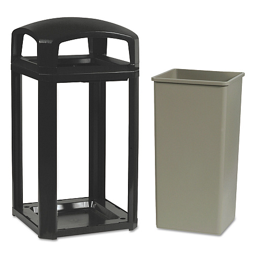Rubbermaid Landmark Series Classic Dome Top Container, Plastic, 50 gal, Sable (3975SAB)