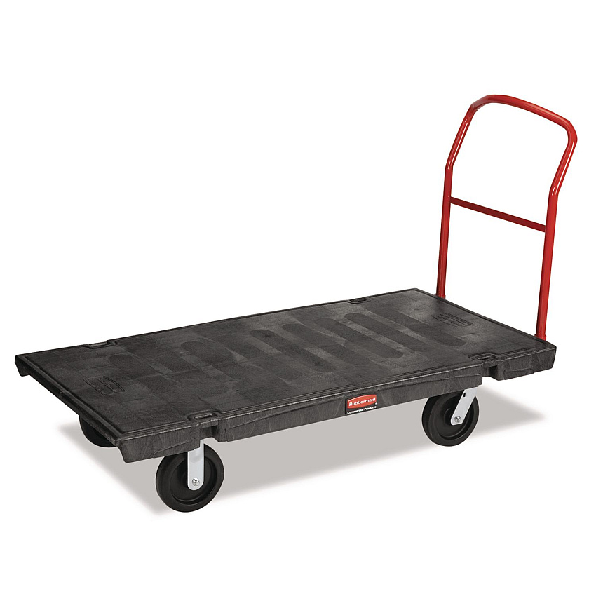 Rubbermaid Commercial Platform Truck with 8" TPR Casters, 2,000 lb Capacity, 30 x 60 x 7, Black (4466BLA)